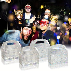 12pcs Laser Gradient Gift Paper Box Snow Reflective Polarization
