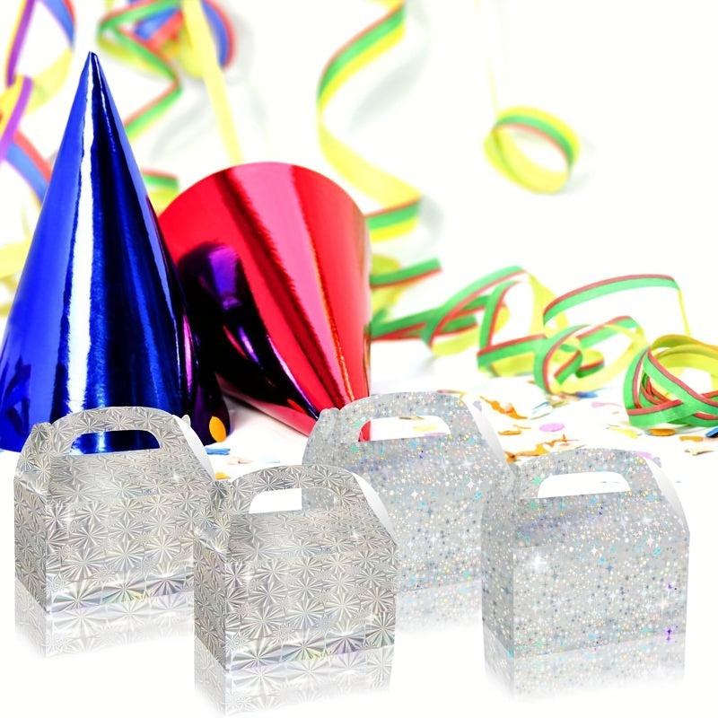12pcs Laser Gradient Gift Paper Box Snow Reflective Polarization