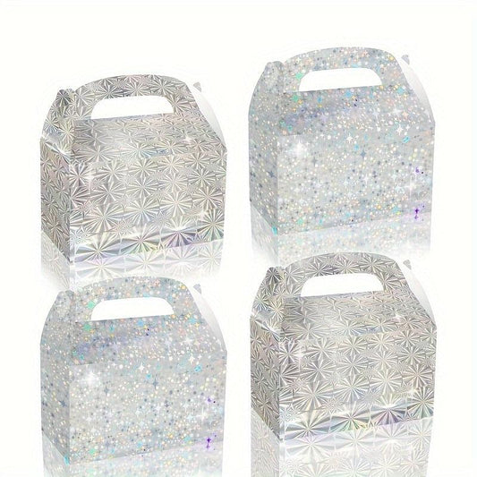 12pcs Laser Gradient Gift Paper Box Snow Reflective Polarization