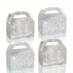 12pcs Laser Gradient Gift Paper Box Snow Reflective Polarization