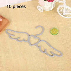 10pcs Love Heart And Wings Hangers Closet Storage Organizer