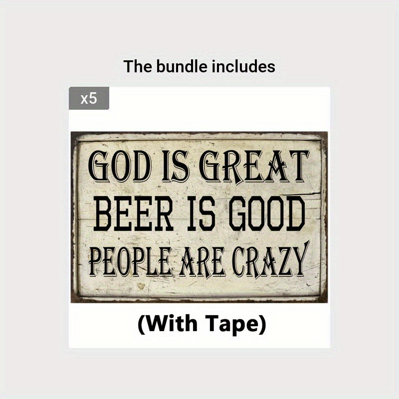 God Is Great Tin Sign Beer Is Good Bar Pub Funny Gift Sign