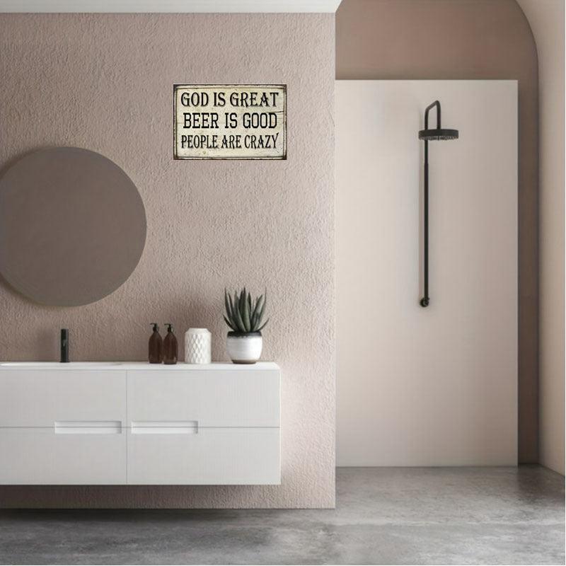 God Is Great Tin Sign Beer Is Good Bar Pub Funny Gift Sign