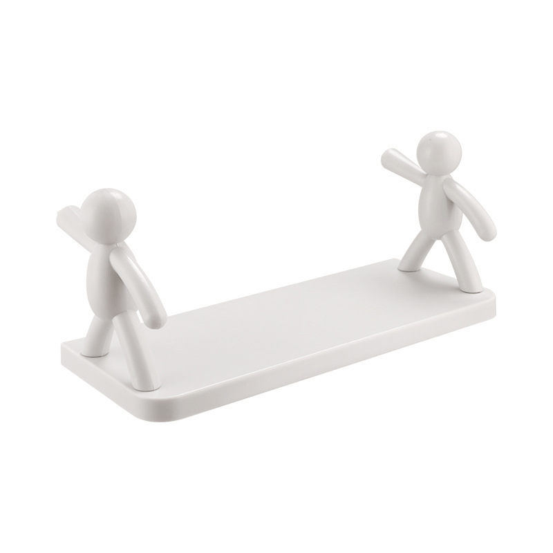 2pcs Wall-mounted Fence Hook Rack Bathroom Shelf Kitchen Storage