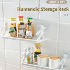 2pcs Wall-mounted Fence Hook Rack Bathroom Shelf Kitchen Storage
