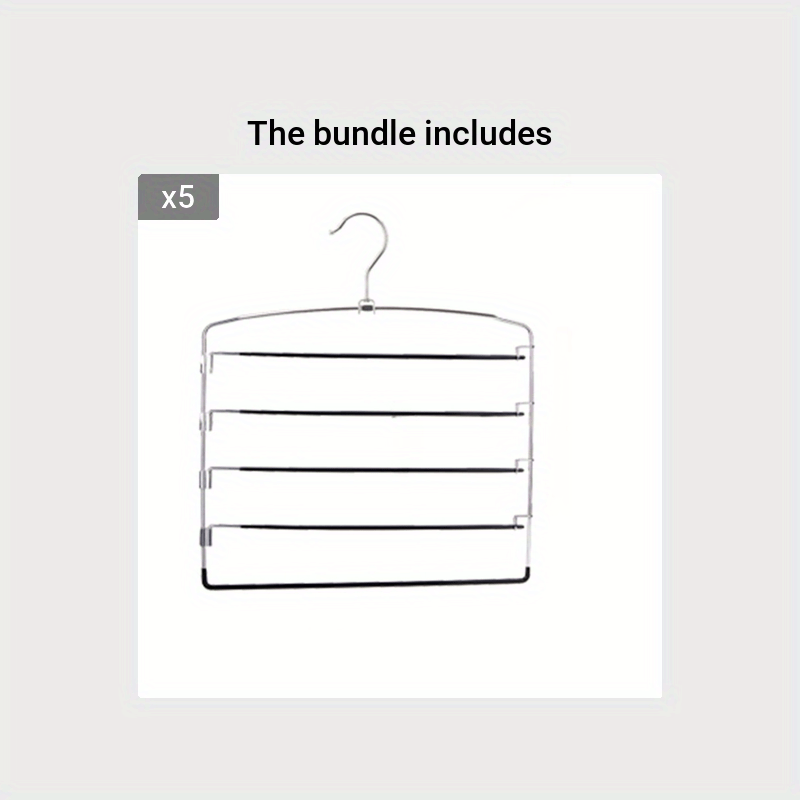 5 Tier Non-Slip Metal Pants Hanger for Ties