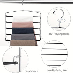 5 Tier Non-Slip Metal Pants Hanger for Ties