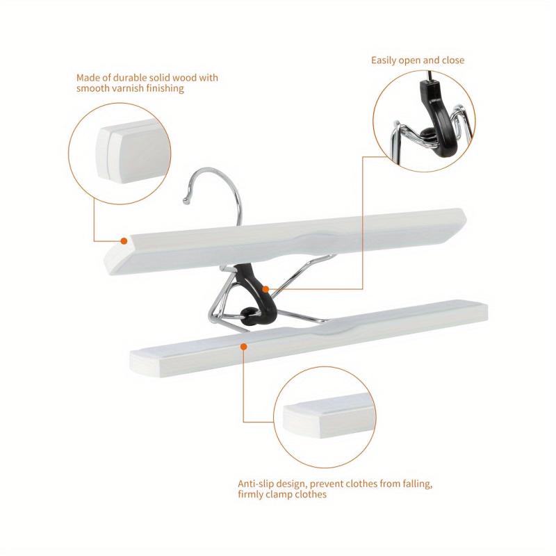 10pcs Wooden Pants Hangers for Clothing Stores