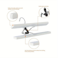 10pcs Wooden Pants Hangers for Clothing Stores