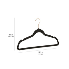 6pcs Rose Velvet Hangers Non Slip Felt Hangers Grey