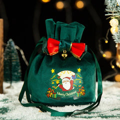 Christmas Reindeer Candy Gift Bag Drawstring Santa Sack