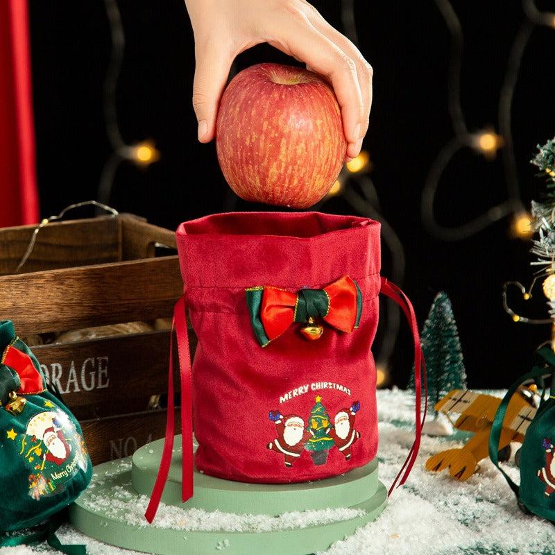 Christmas Reindeer Candy Gift Bag Drawstring Santa Sack