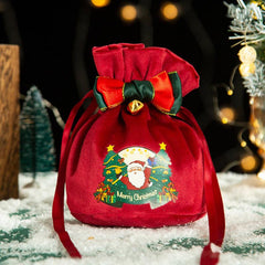 Christmas Reindeer Candy Gift Bag Drawstring Santa Sack