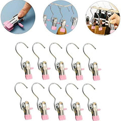 20pcs Stainless Steel Windproof Clothes Drying Clip Hangers No Trace Clip Hook