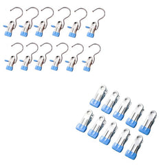 20pcs Stainless Steel Windproof Clothes Drying Clip Hangers No Trace Clip Hook