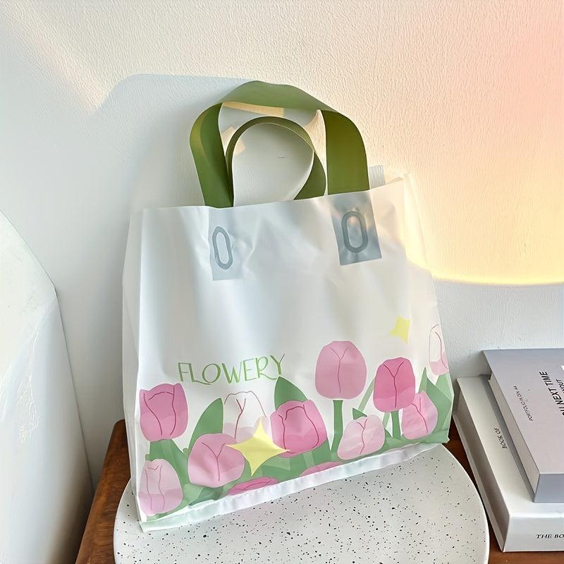 10pcs Tulip Tote Bag for Shopping and Gift Packaging