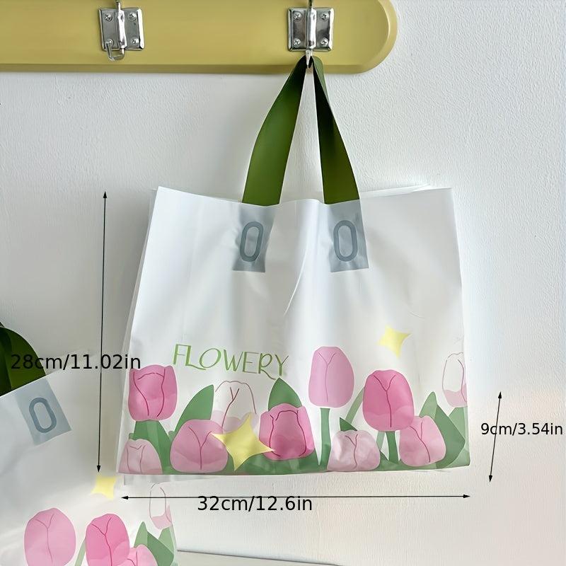 10pcs Tulip Tote Bag for Shopping and Gift Packaging