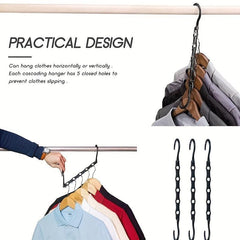5pcs Magic Hanger Space-saving Storage Clothes Hanger Foldable Rotating Plastic