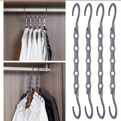 5pcs Magic Hanger Space-saving Storage Clothes Hanger Foldable Rotating Plastic