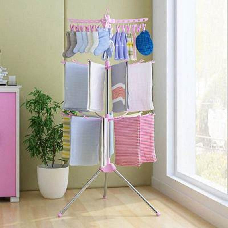Floor Folding Towel Rack Hanger Foldable Clothes Rack