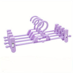 5pcs Plastic Pants Rack Hanging Clothes Rack Folding Pants Clip