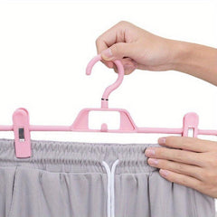 5pcs Plastic Pants Rack Hanging Clothes Rack Folding Pants Clip