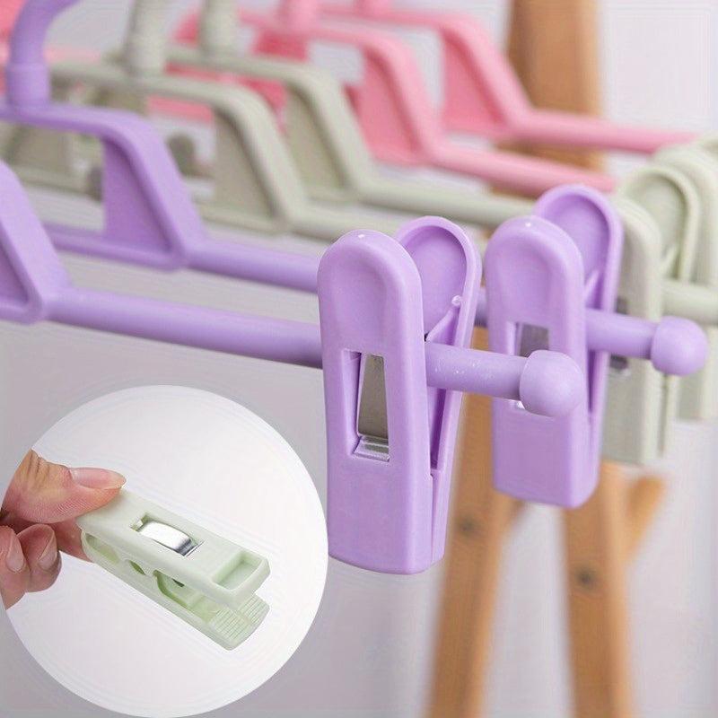 5pcs Plastic Pants Rack Hanging Clothes Rack Folding Pants Clip