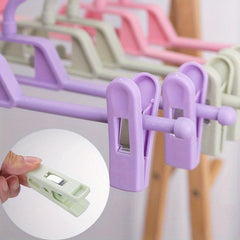 5pcs Plastic Pants Rack Hanging Clothes Rack Folding Pants Clip