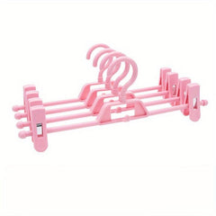 5pcs Plastic Pants Rack Hanging Clothes Rack Folding Pants Clip