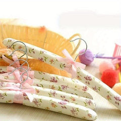 10pcs Rural Style Flower Anti Slip Sponge Cloth Hanger