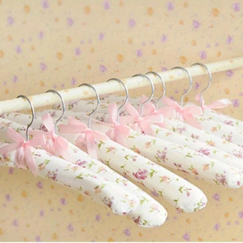 10pcs Rural Style Flower Anti Slip Sponge Cloth Hanger