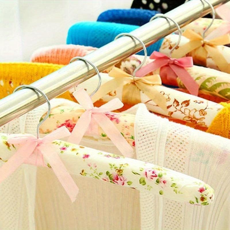 10pcs Rural Style Flower Anti Slip Sponge Cloth Hanger