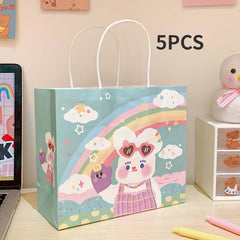 5pcs Cartoon Girl Bunny Mini Bag Decorative Paper Bag
