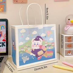 5pcs Cartoon Girl Bunny Mini Bag Decorative Paper Bag