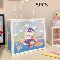 5pcs Cartoon Girl Bunny Mini Bag Decorative Paper Bag