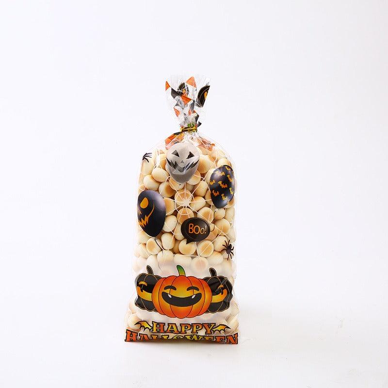 50pcs Halloween Pumpkin Spider Ghost Candy Biscuit Gift Bag