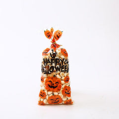 50pcs Halloween Pumpkin Spider Ghost Candy Biscuit Gift Bag