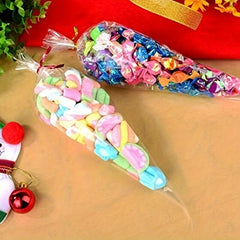 Conical Plastic Packaging Bags with Straps for Gifts and Candy