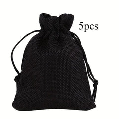 5pcs Nylon Drawstring Burlap Bags Dustproof And Reusable