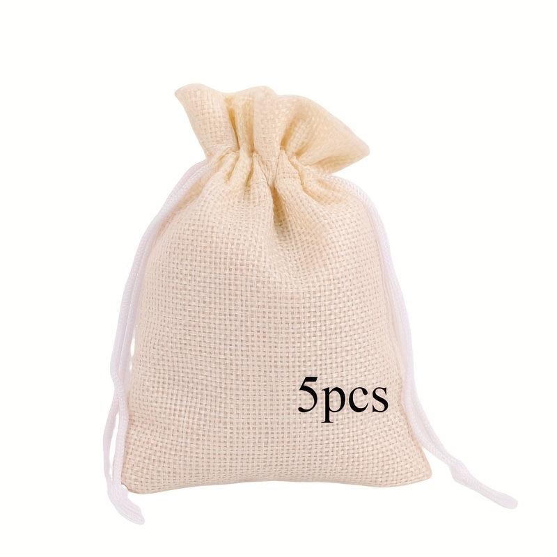 5pcs Nylon Drawstring Burlap Bags Dustproof And Reusable
