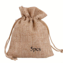 5pcs Nylon Drawstring Burlap Bags Dustproof And Reusable