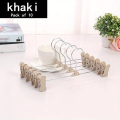 Telescopic Stainless Steel Pants Hanger with Non-Slip Clips