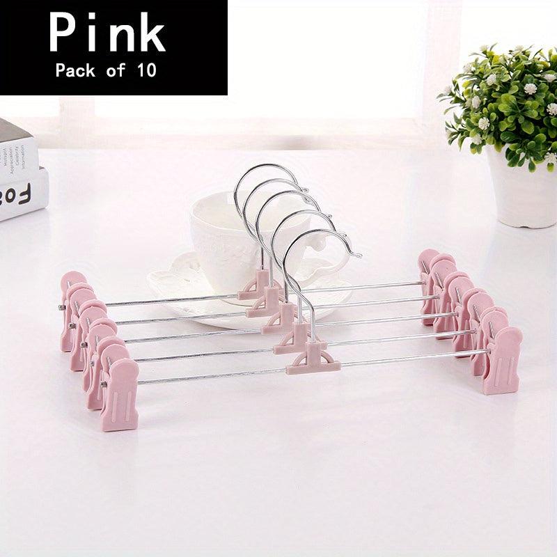Telescopic Stainless Steel Pants Hanger with Non-Slip Clips