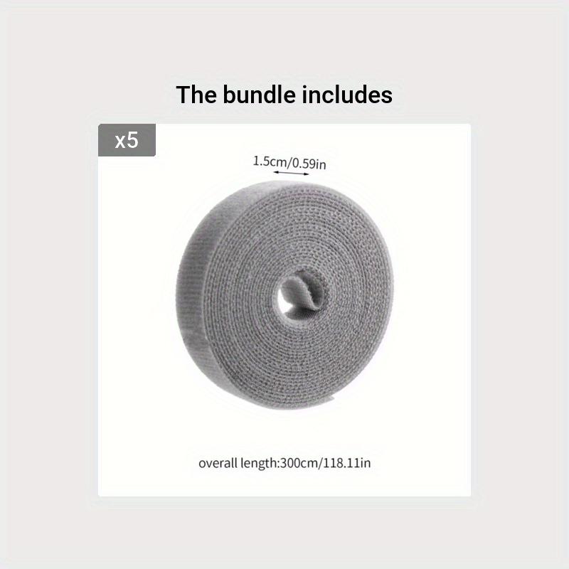 118in Reusable Cable Ties Fastening Tape for Data Cable Storage