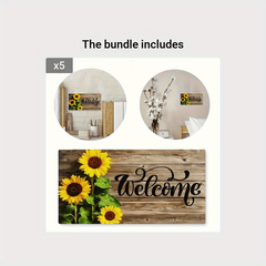Sunflower Door Sign Wood Grain Decoration Home Decoration Door Hanger