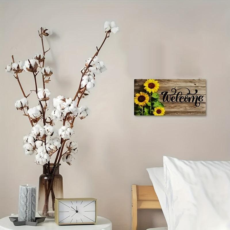 Sunflower Door Sign Wood Grain Decoration Home Decoration Door Hanger