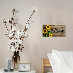 Sunflower Door Sign Wood Grain Decoration Home Decoration Door Hanger
