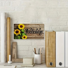 Sunflower Door Sign Wood Grain Decoration Home Decoration Door Hanger