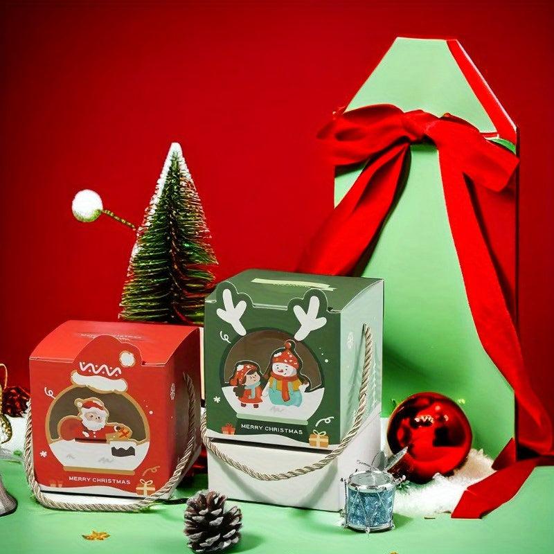 10pcs Christmas Gift Small Paper Box Navidad Candy Packaging