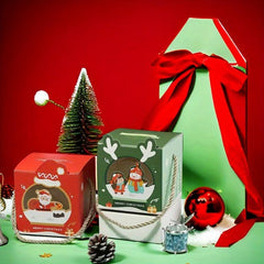 10pcs Christmas Gift Small Paper Box Navidad Candy Packaging